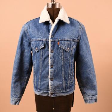 Medium Wash Denim Sherpa Lined Jacket by Levi’s, S/M