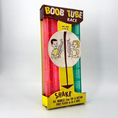 Original Vintage 1962 Milton Bradley BOOB TUBE Race Game in Box Mid-Century Marble Fun Toy 