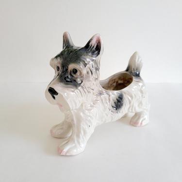 Vintage Schnauzer Dog Planter, Mid-Century Pupper Cache Pot 