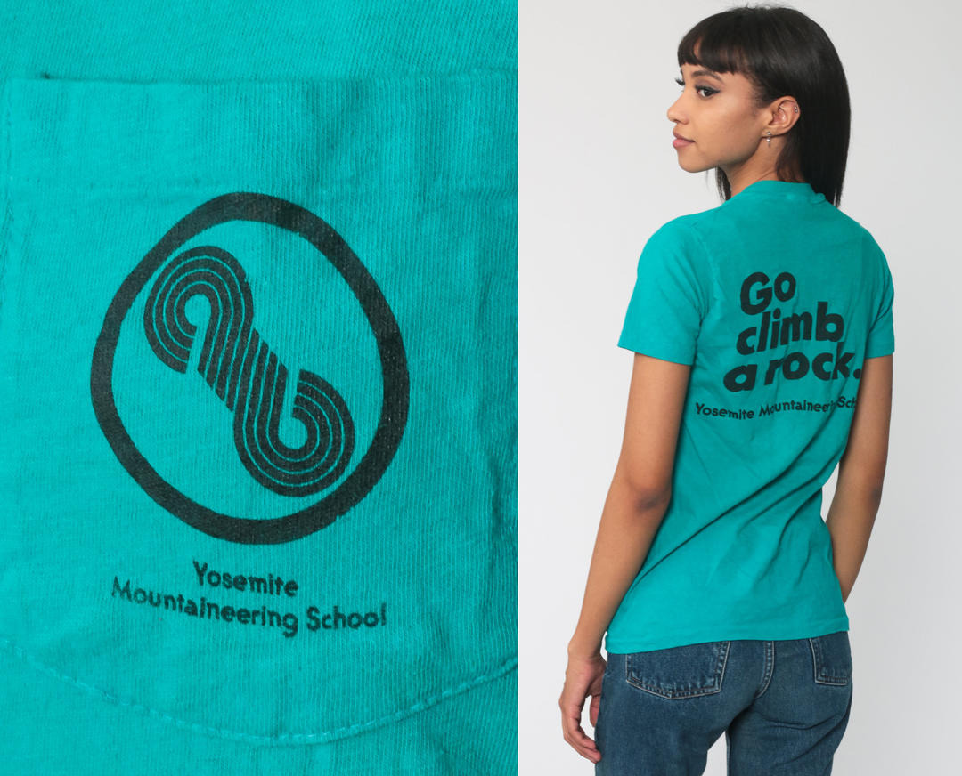 Yosemite Mountaineering Shirt 80s Go Climb a Rock Tshirt Single Shop Exile Tucson, AZ