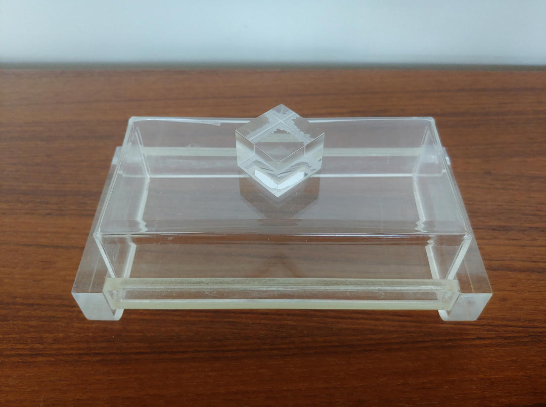 Mid Century Modern Lucite Covered Butter Dish Mod and Ozzie