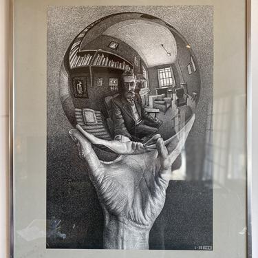 M C Escher, Escher Art, &quot;Hand With Reflection&quot;, Circa 1925