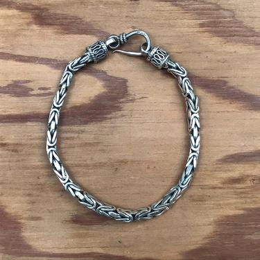Byzantine Chain Sterling Silver Bracelet Unisex 