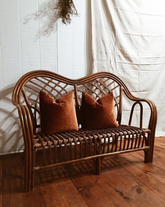 Rattan Settee Rattan Loveseat Rattan Sofa Bamboo Settee Bamboo Loveseat Rattan Furniture Bohemian Settee By Vintageandswoon From Vintage Swoon Of New Bedford Ma Attic