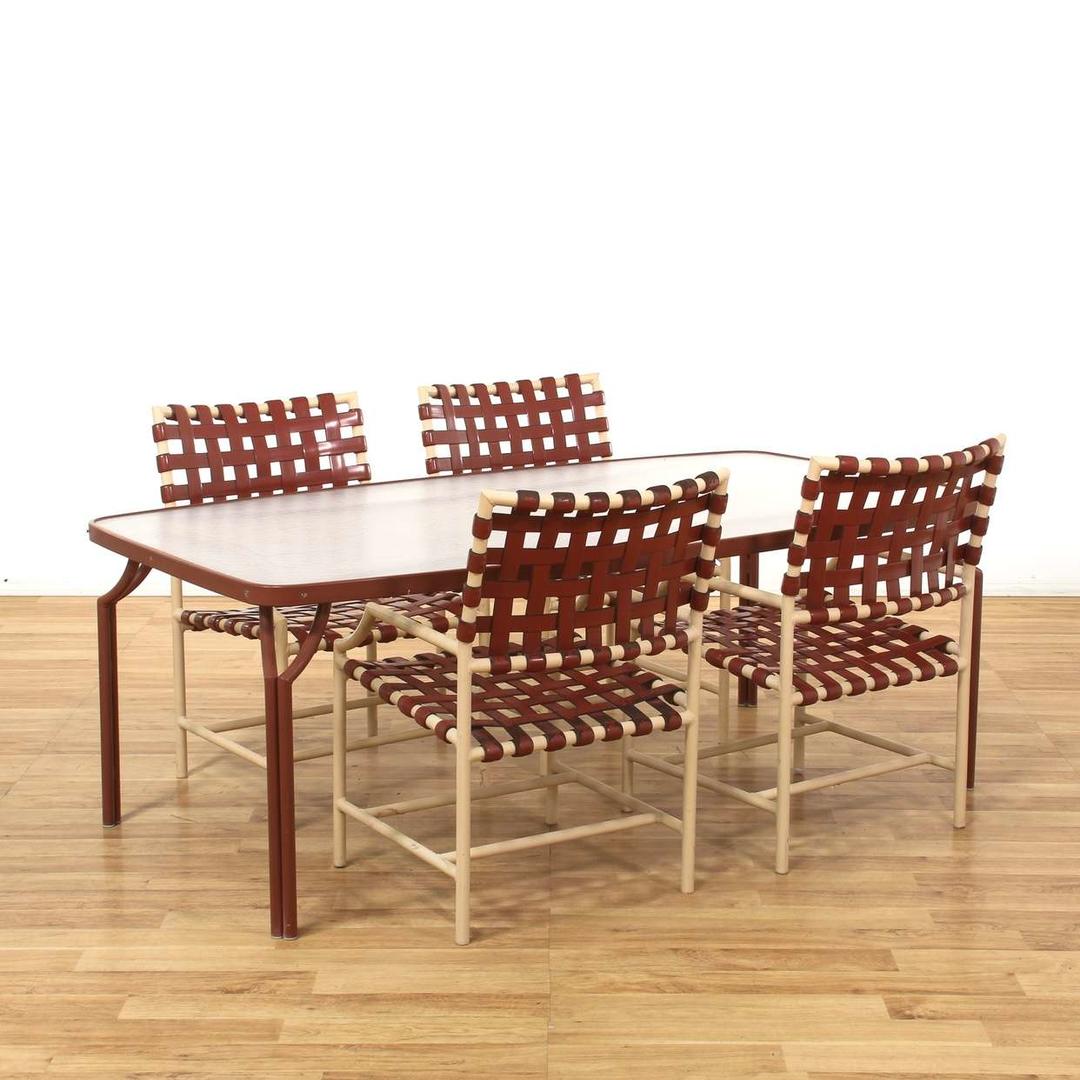 "Brown Jordan" Dining Set Patio Table & 4 Chairs Loveseat (Los