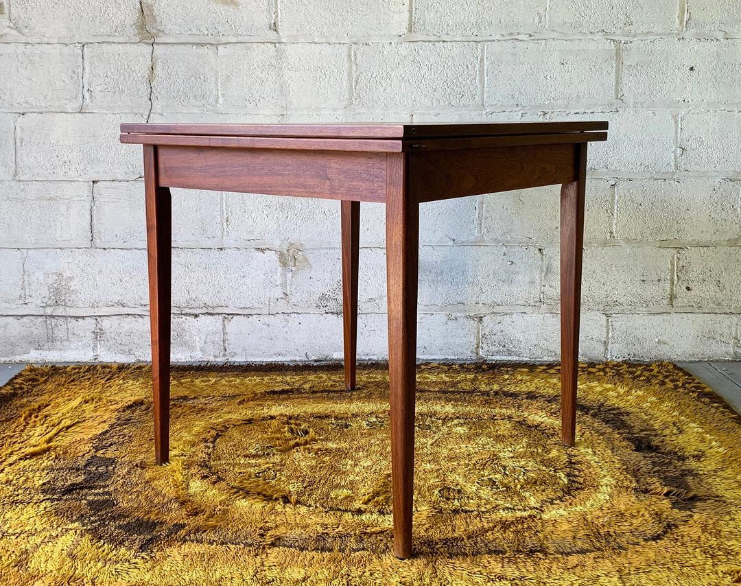 Mid Century Modern WALNUT Flip Top Expandable DINING TABLE Circa60