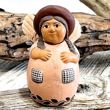 VINTAGE: Authentic PERUVIAN Handmade Clay Pottery - Angel Figurine - Holidays - Made on Peru - SKU 32-B-00033276 