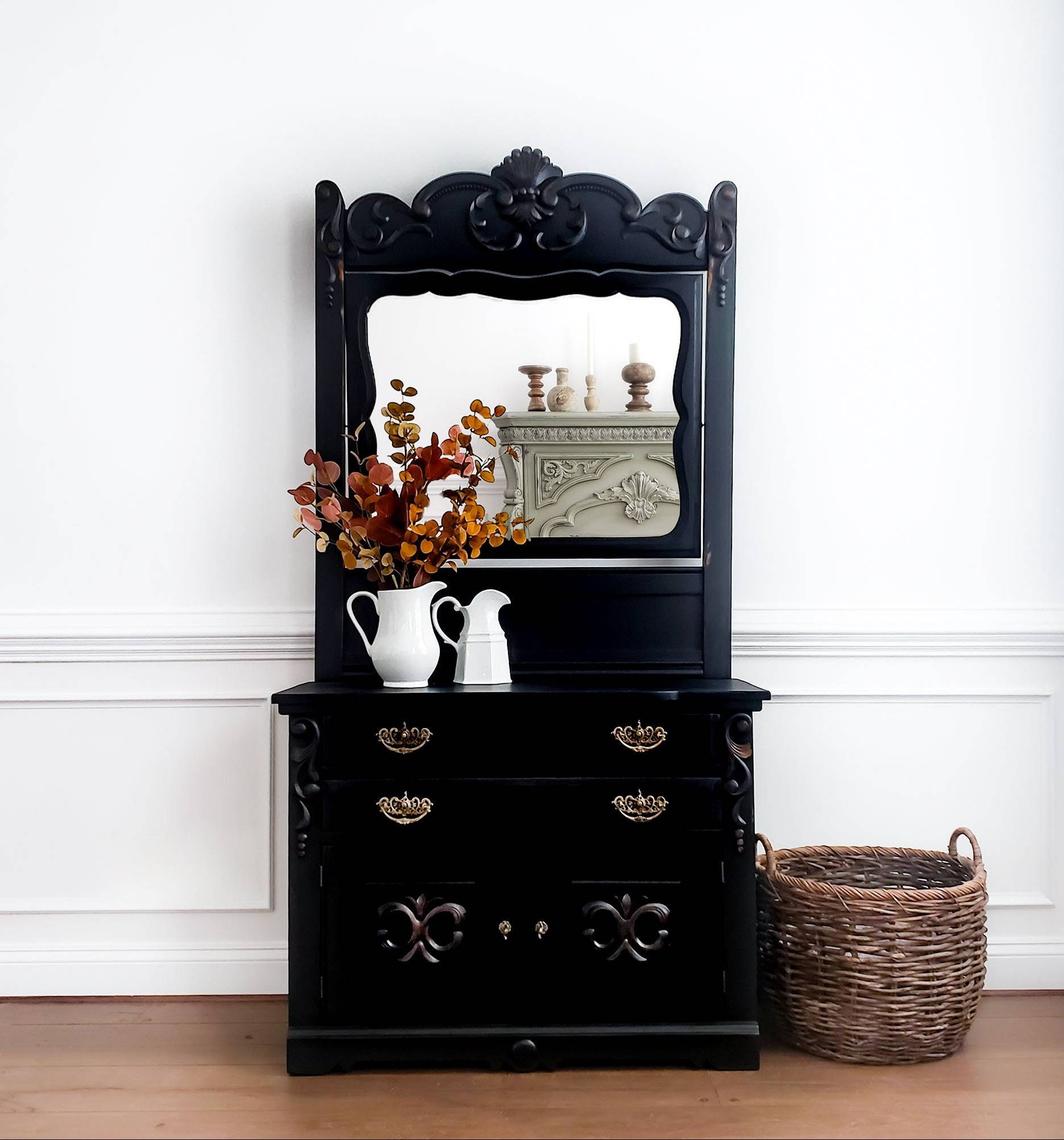 Black antique chest of drawers online