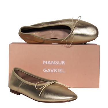 Mansur Gavriel - Gold Leather &quot;Dream Ballerina&quot; Round Toe Flats Sz 9