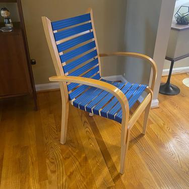 Vintage Scandinavian Bentwood Side Chair Beech / Birch Blue 
