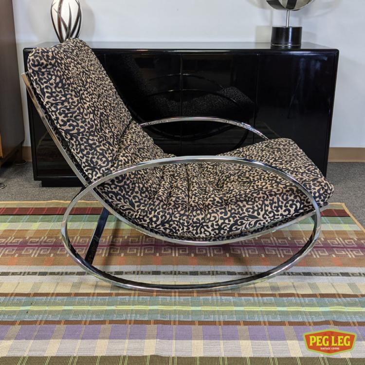 Mid-Century Modern "Ellipse" chrome lounge chair by Renato Zevi for Selig