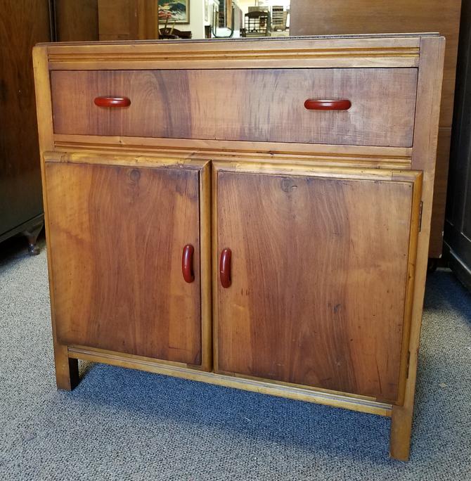 Item P3103 Walnut Cabinet W Bakelite Hardware C 1940s From