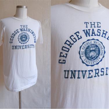 Vintage 50s George Washington University Paper Thin T Shirt/ 1950s Athletic Champion Graphic T/ Size Medium 