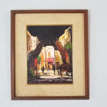 Vintage C. Bael Impressionist Cityscape Street Scene Oil Painting. 