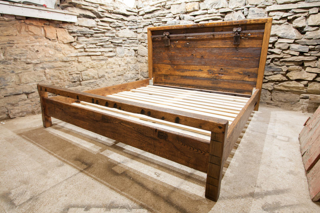 Forgotten Summer Bed Frame From Reclaimed Oak And Vintage Barn