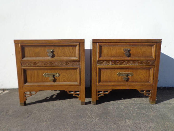 Pair Of Nightstands Dixie Shangri La Faux Bamboo Bedside Tables Bohemian Boho Chic Chinoiserie Campaign Hollywood Regency Custom Paint Avail By Dejavudecors From Deja Vu Decors Of Los Angeles Ca Attic