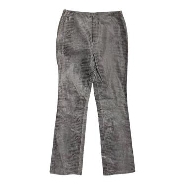 (30) XOXO Grey Snake Leather Pants 092721 LM