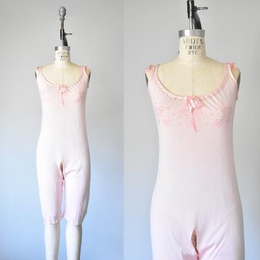 Shelby edwardian silk one piece romper, vintage lingerie, pink bloomers, step in, 1920s 