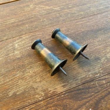 Pair of Antique Flashed Copper Door Stops Japanned Finish 