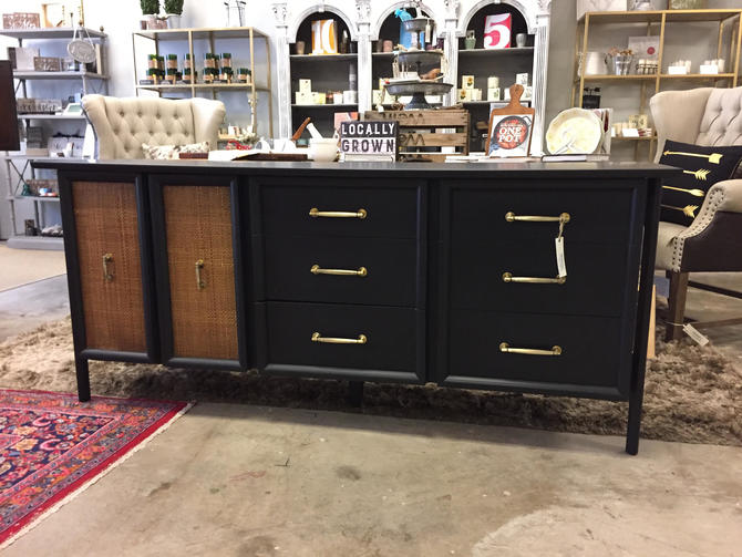 Long Black Rattan Dresser 4/20 Stylish Patina Falls Church, VA