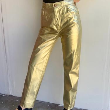 80's Gold High Waisted Pants 