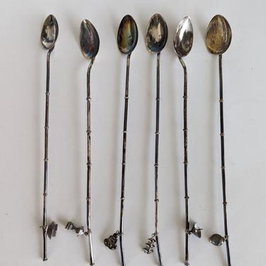 Vintage Sterling Silver Teaspoon Straw - Set of 6 