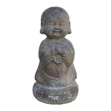 Chinese Oriental Stone Zen Garden Small Lohon Monk Figure cs7107E 