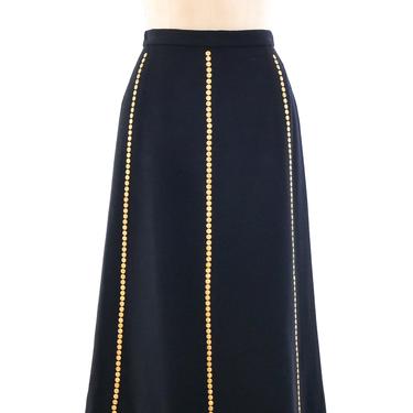 Studded Wool Midi Skirt