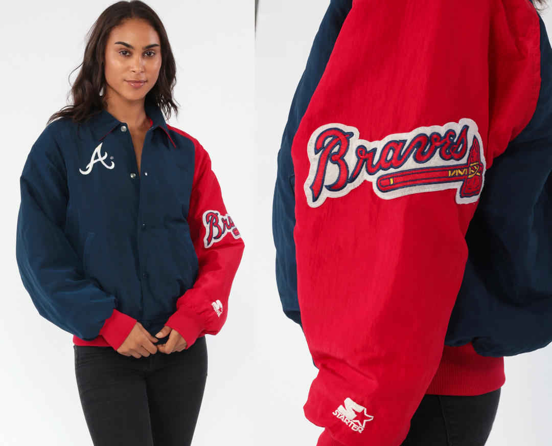 Atlanta Braves Jacket Starter Jacket 80s Sports Coat Bomber