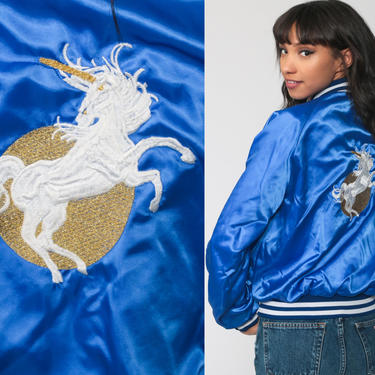 【UNICORN 11 】LANVIN NYLON JACKET Lola + The Boys Girl's Unicorn Sequined Bomber Jacket, Size