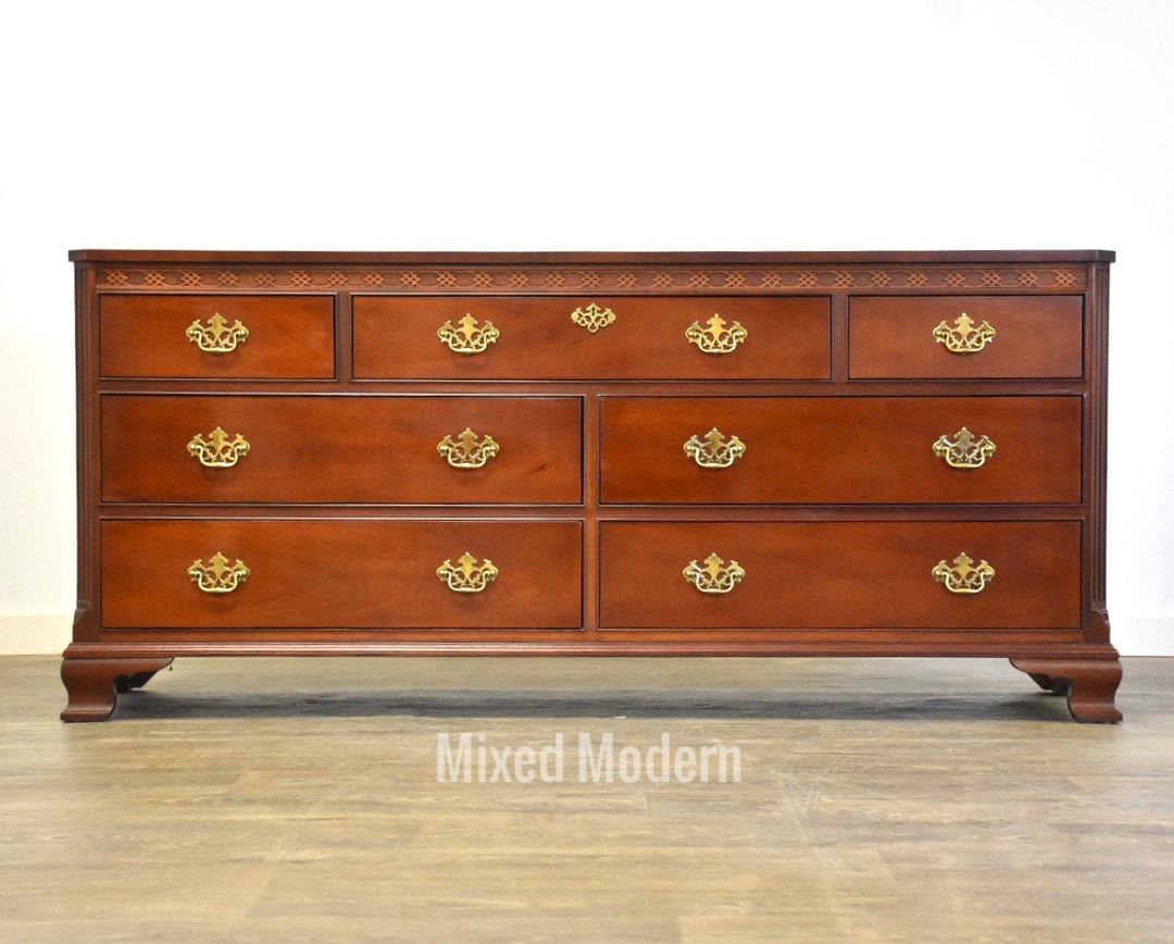 Baker Furniture Company Mahogany Chippendale Dresser Mixed Modern