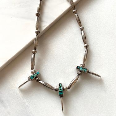 Vintage Silver and Turquoise Talon Necklace