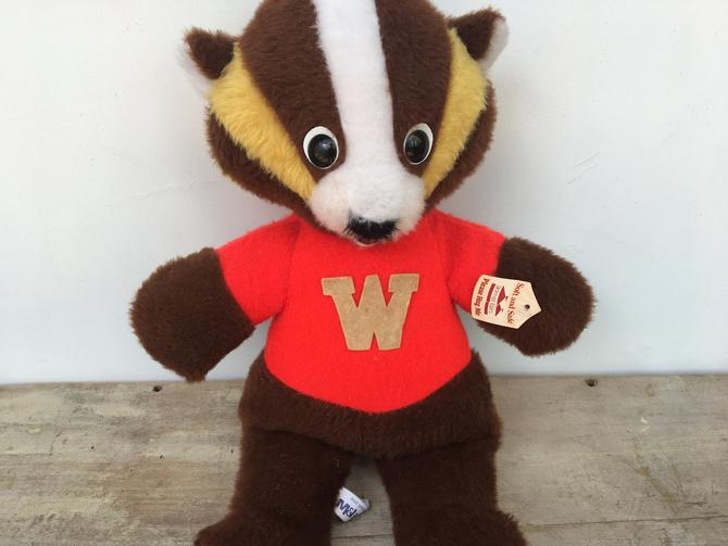 70 s Bucky Badger Stuffed Animal Stuffed Badger By Animal Fair Luckduck Atlanta GA