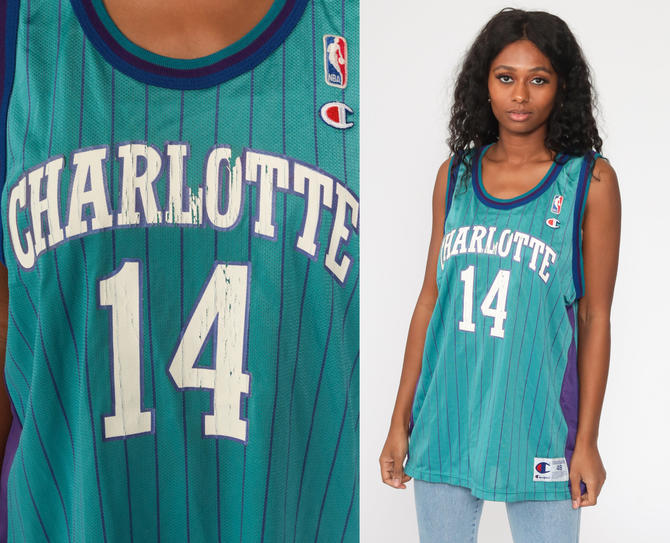 Vintage Anthony Mason Jersey Basketball Jersey Charlotte Hornets Shirt 14 Sports Throwback 90s Champion North Carolina Vintage Nba Large By Shopexile From Shop Exile Of Los Angeles Ca Attic