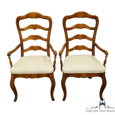 Set of 2 ETHAN ALLEN Country French Collection Ladderback Arm Chairs 26-6310 - 236 Finish 