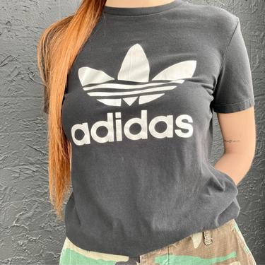 Classic Black Adidas Logo Tee\/ M