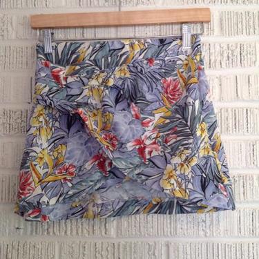 Zara Size XS Blue & Yellow Print Skirt