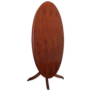Vintage English Yew Wood Inlaid Tilt Top Parlor Table 