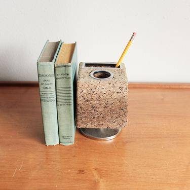 Cork Pencil Organizer Mid Century Square 