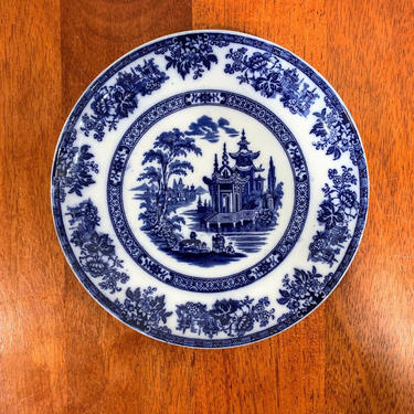 Royal Doulton Burslem Madras Flow Blue Oval Serving authentic Dish 1891-1901