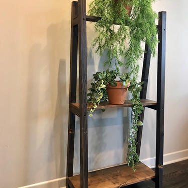 Rustic Leaning 3-Shelf Bookcase 