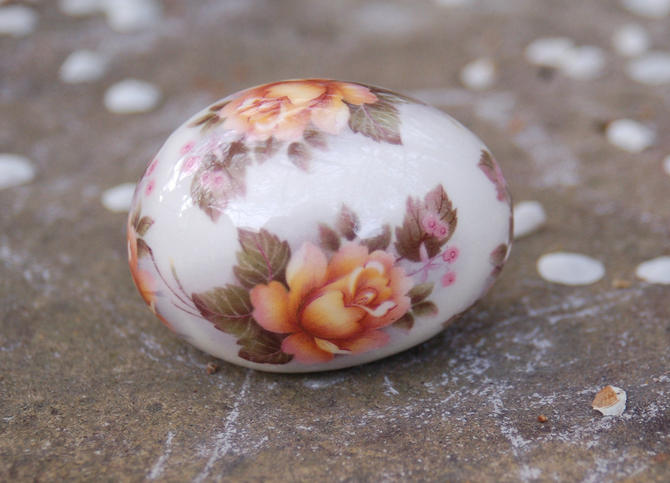 The Egg Lady ~ Porcelain Egg with Golden Pink Roses & Small | Yesterday ...