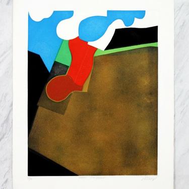 Mid Century Modern Unframed Abstract Lithograph Signed Dorny Numbered 13/30 