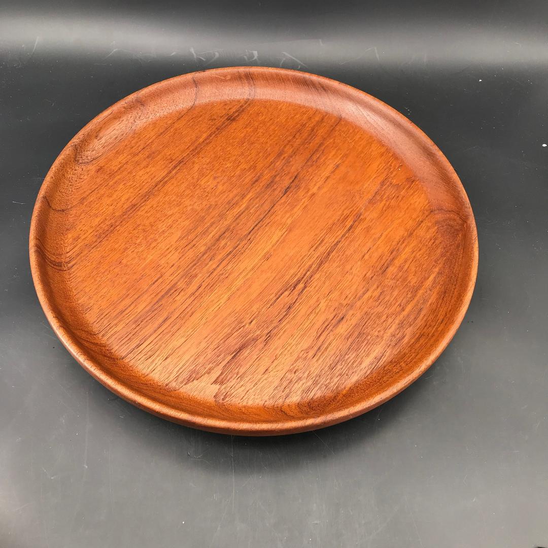 1960s Teak Shallow Centerpiece Bowl authentic Norway HCA Vintage Mid-Century Turned Wood Artist Craftsman