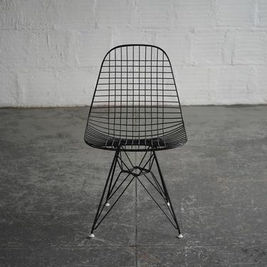 Eames for Herman Miller Black Wire Chairs on Eiffel Base