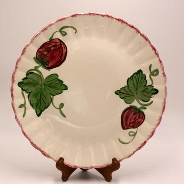 vintage Blue Ridge Strawberry serving platter/chop plate/Southern potteries/hand painted 