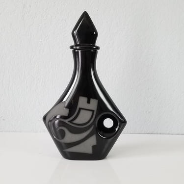 1980 Art Bottle Shape Decorative Ceramic Vase. 
