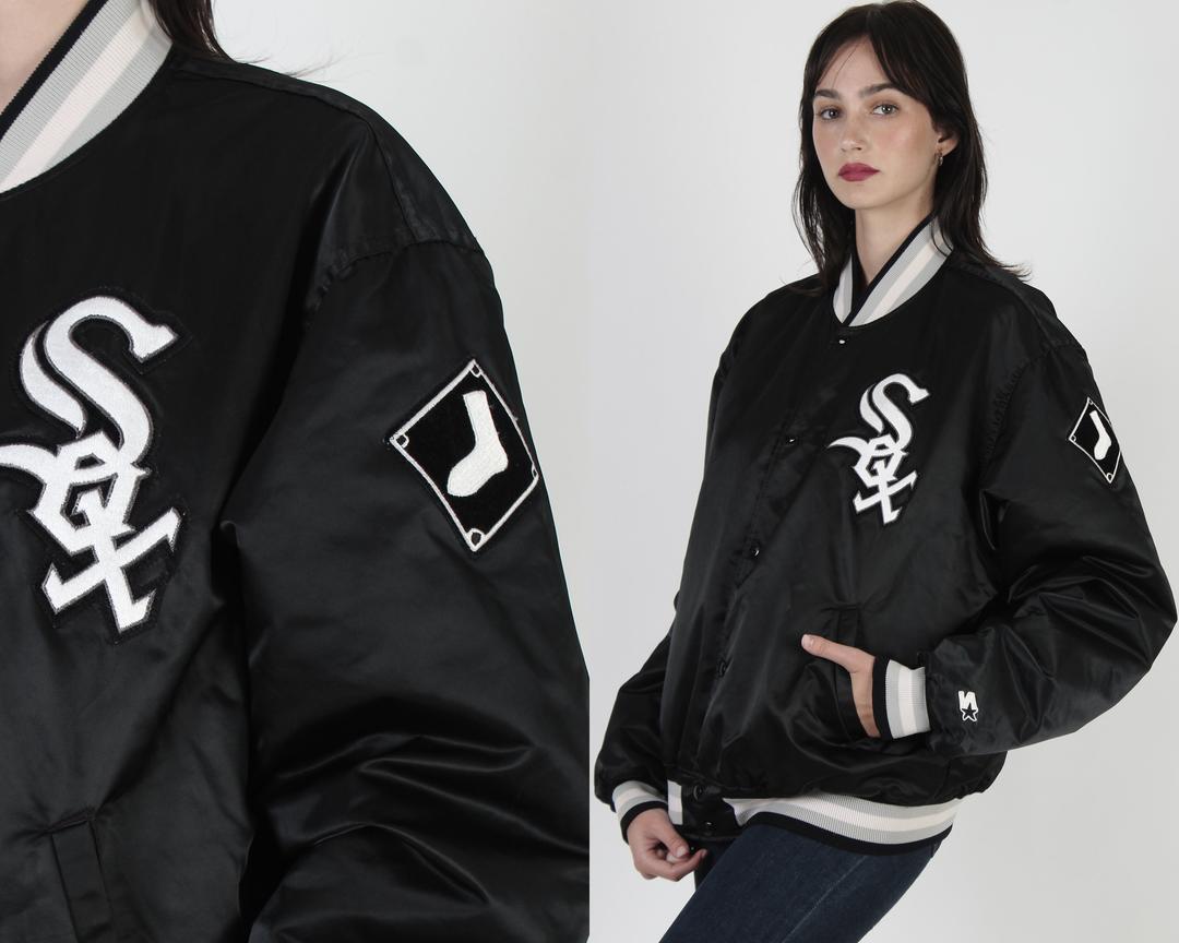 Chicago White Sox Black Vintage Starter Jacket