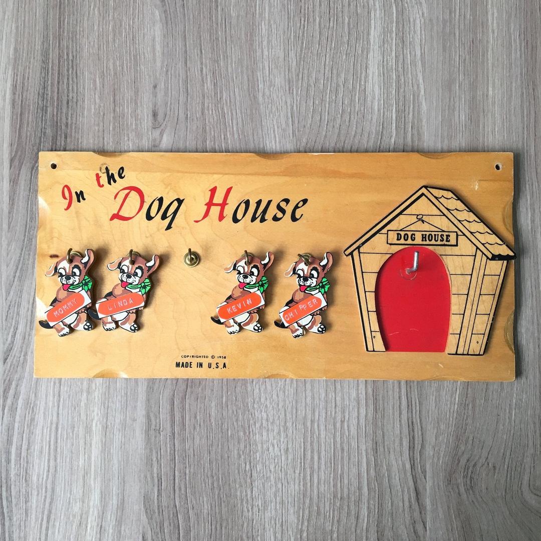 Vintage family dog house sales plaque