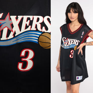 Vintage Allen Iverson Jersey Champion Sixers Shirt Basketball Jersey 76ers Jersey Throwback Nba 90s Champion Retro Sports 44 Large 